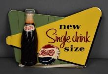 Pepsi-Cola "new Single Drink Size" Cardboard Display