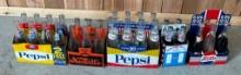 Lot of 5 Full Cardboard Soda Carriers w/ Bottles