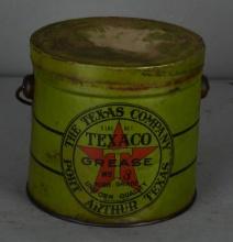 Texaco w/Texas Company Logo Five Pound Round Metal Can