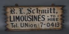 Schmitt Limousine Service Wood Sign