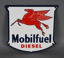 Mobilfuel Diesel w/Pegasus Porcelain Pump Sign (TAC)