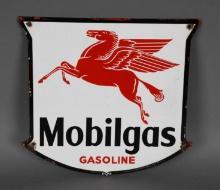 Mobilgas Gasoline (west coast) w/Pegasus Porcelain Pump Sign (TAC)