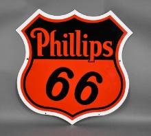 1957 Phillips 66 (one year only) White Boarder Porcelain Sign (TAC)