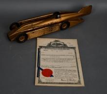 U.S. Patent Certificate for "Golden Arrow Design" by Segrave & Toy
