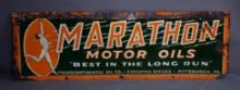 Marathon Motor Oil w/Running Man Logo Metal Sign (TAC)
