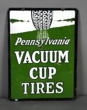 Pennsylvania Vacuum Cup Tires w/Image Porcelain Sign (TAC)