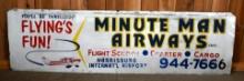 Minuteman Airways "Flying Fun!" w/Image Metal Sign