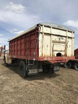 1977 Chevy single axle C-60 grain truck, 16? all steel box & hoist w/ roll tarp, 350 engine, 31,000