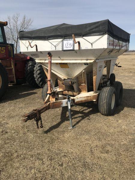 1991 Tyler 4 ton p.t. fertilizer spreader w/ good tarp, redone & rebuilt, new gear box 2 yrs. ago,