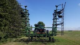 42’ JD 1610 chisel plow, 2 bar harrows