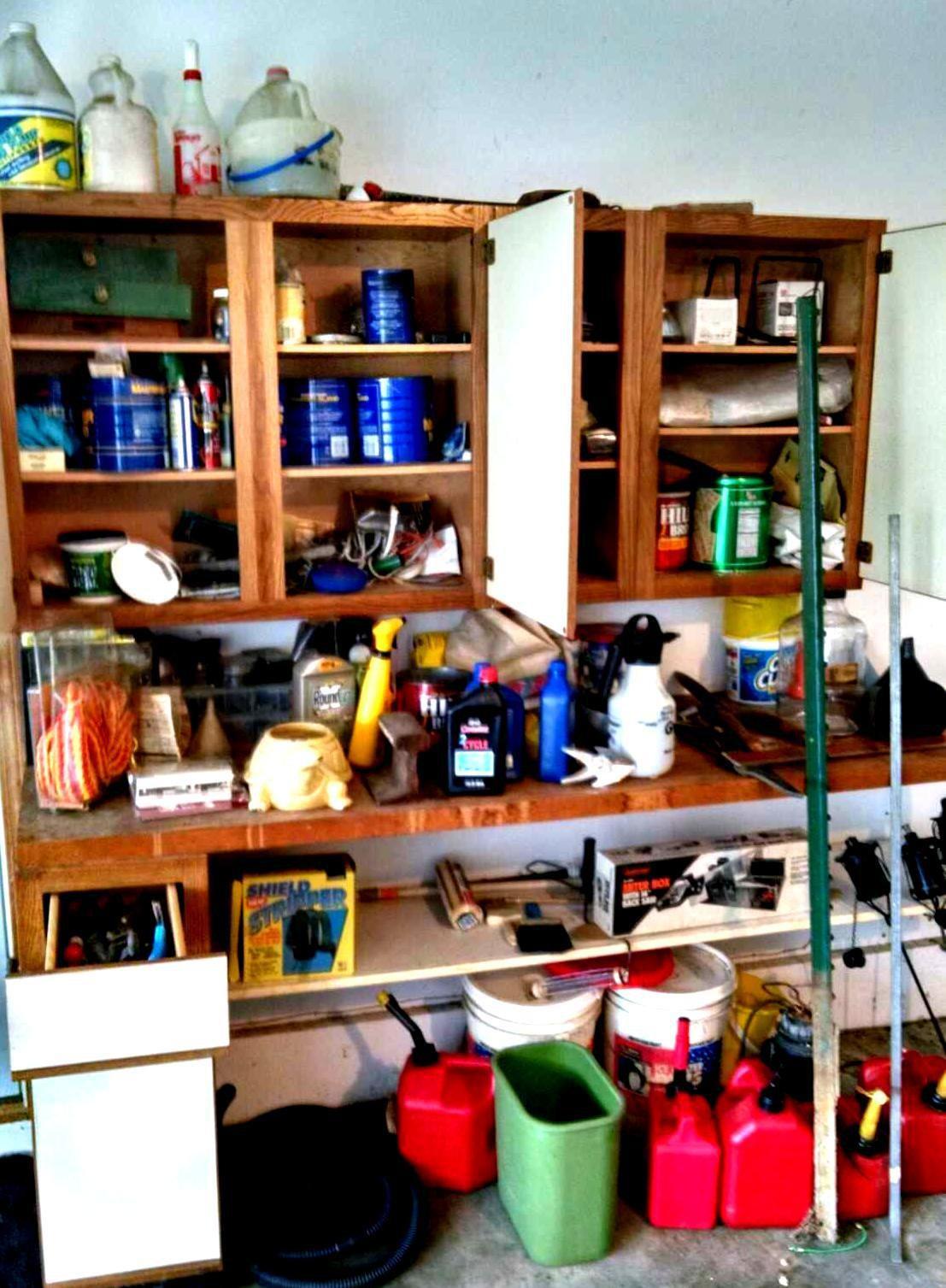 Contents of workbench and cabinets