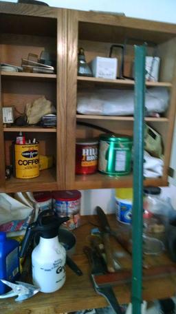 Contents of workbench and cabinets