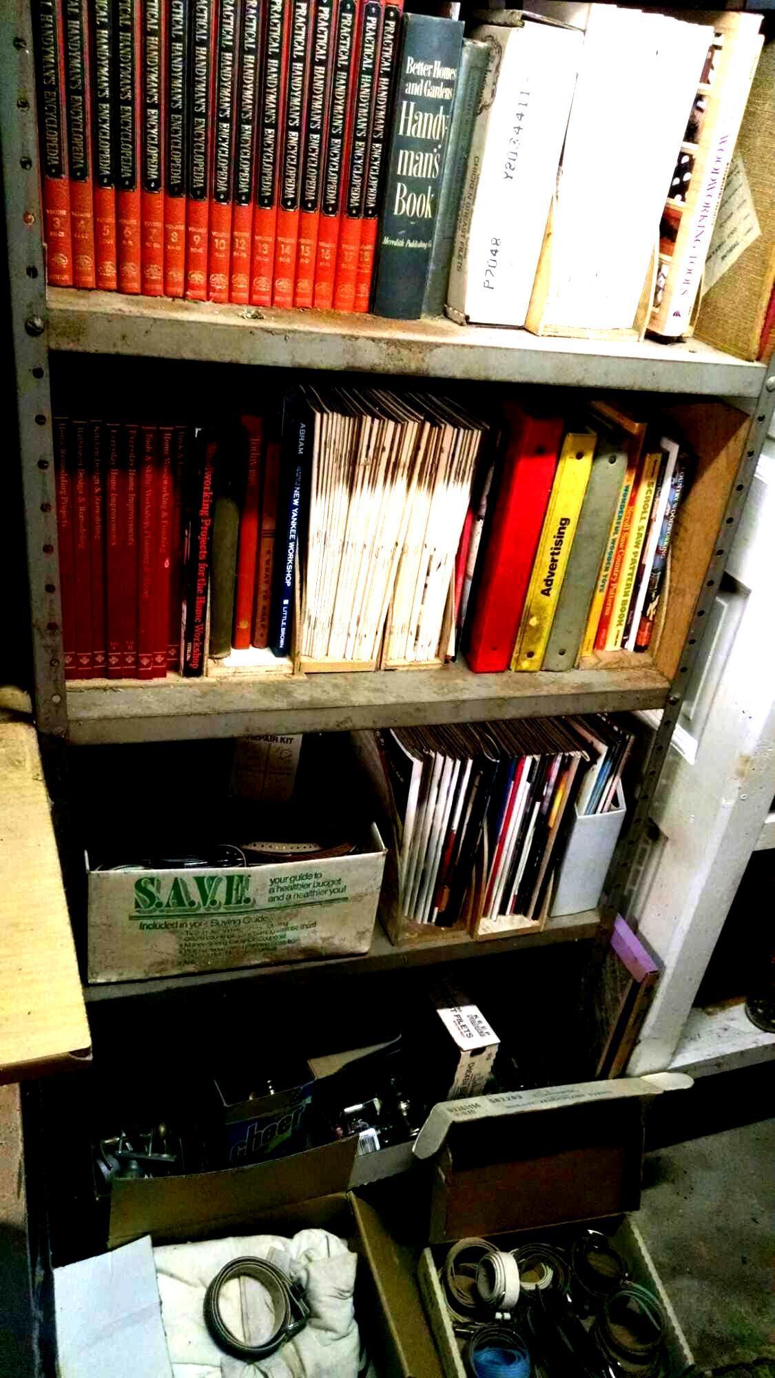 Contents of shelf, BOOKS AND HARDWARE