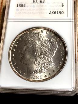 1885 Morgan silver dollar