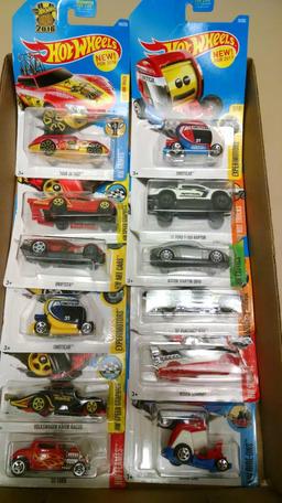 12 Hot Wheels cars new on cards