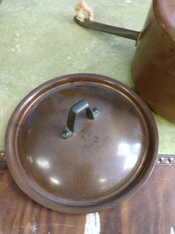 Copper pan with lid