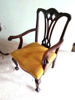 Ornate vintage Chippendale side arm chair
