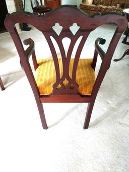 Ornate vintage Chippendale side arm chair