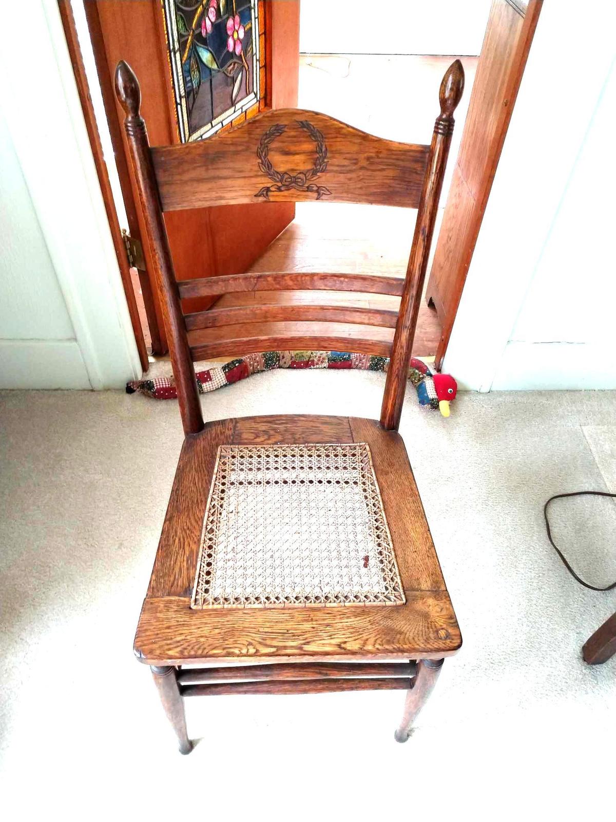 Vintage wicker bottom chair