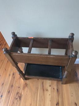 Oak cane & umbrella stand 80 yr old