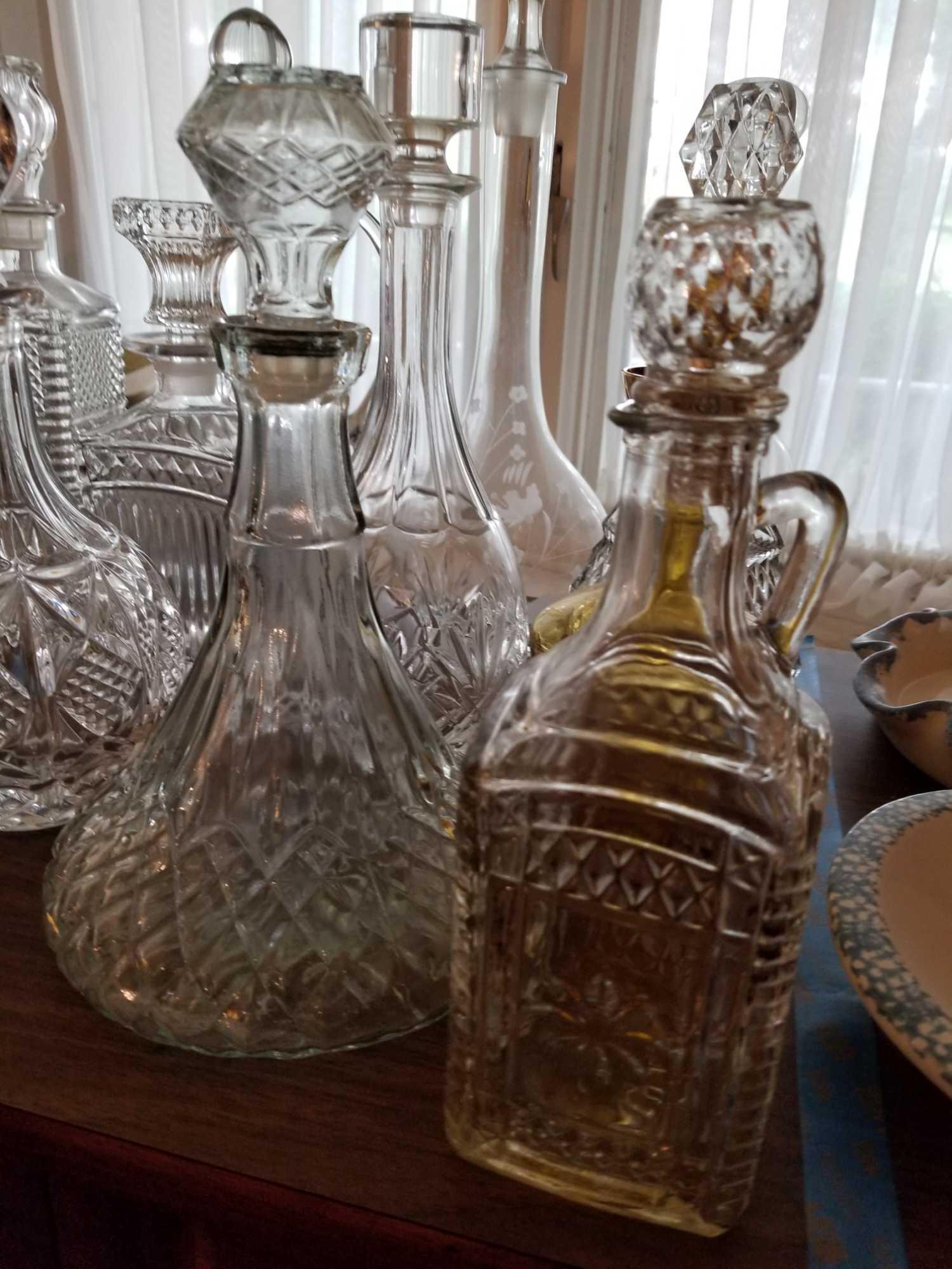 Lot Of Glass Decanters