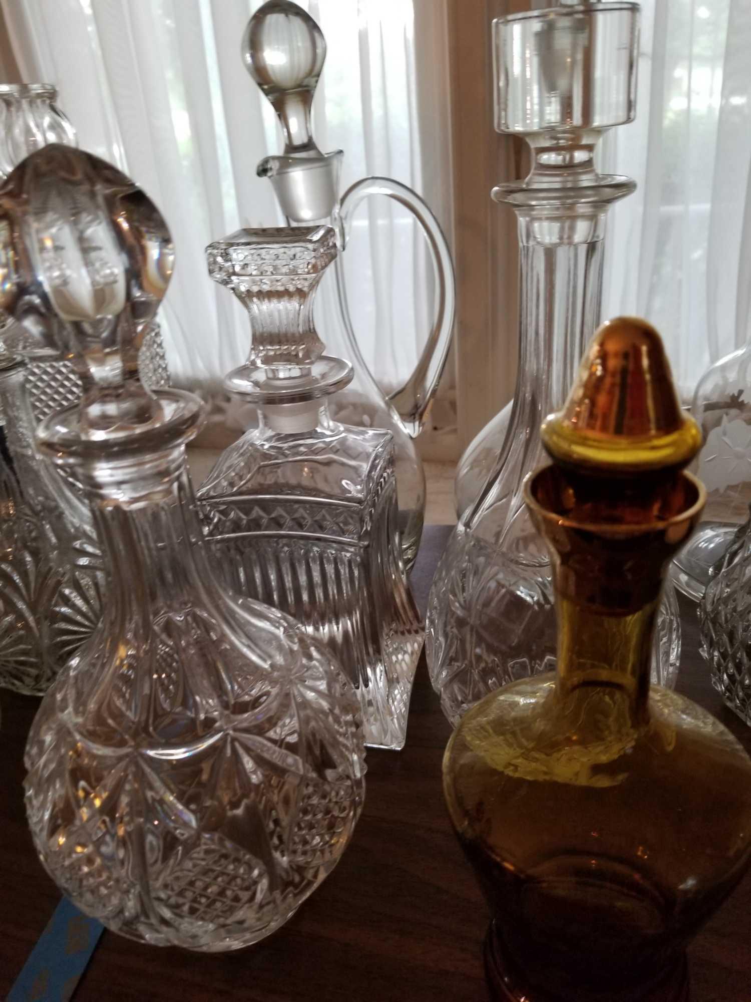 Lot Of Glass Decanters
