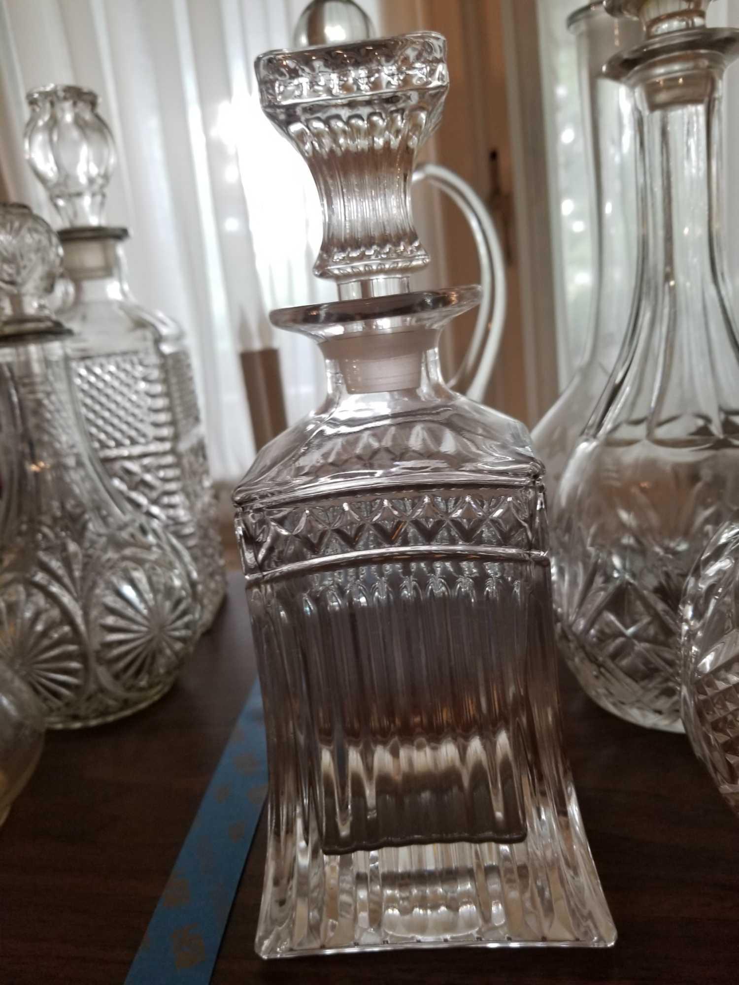 Lot Of Glass Decanters