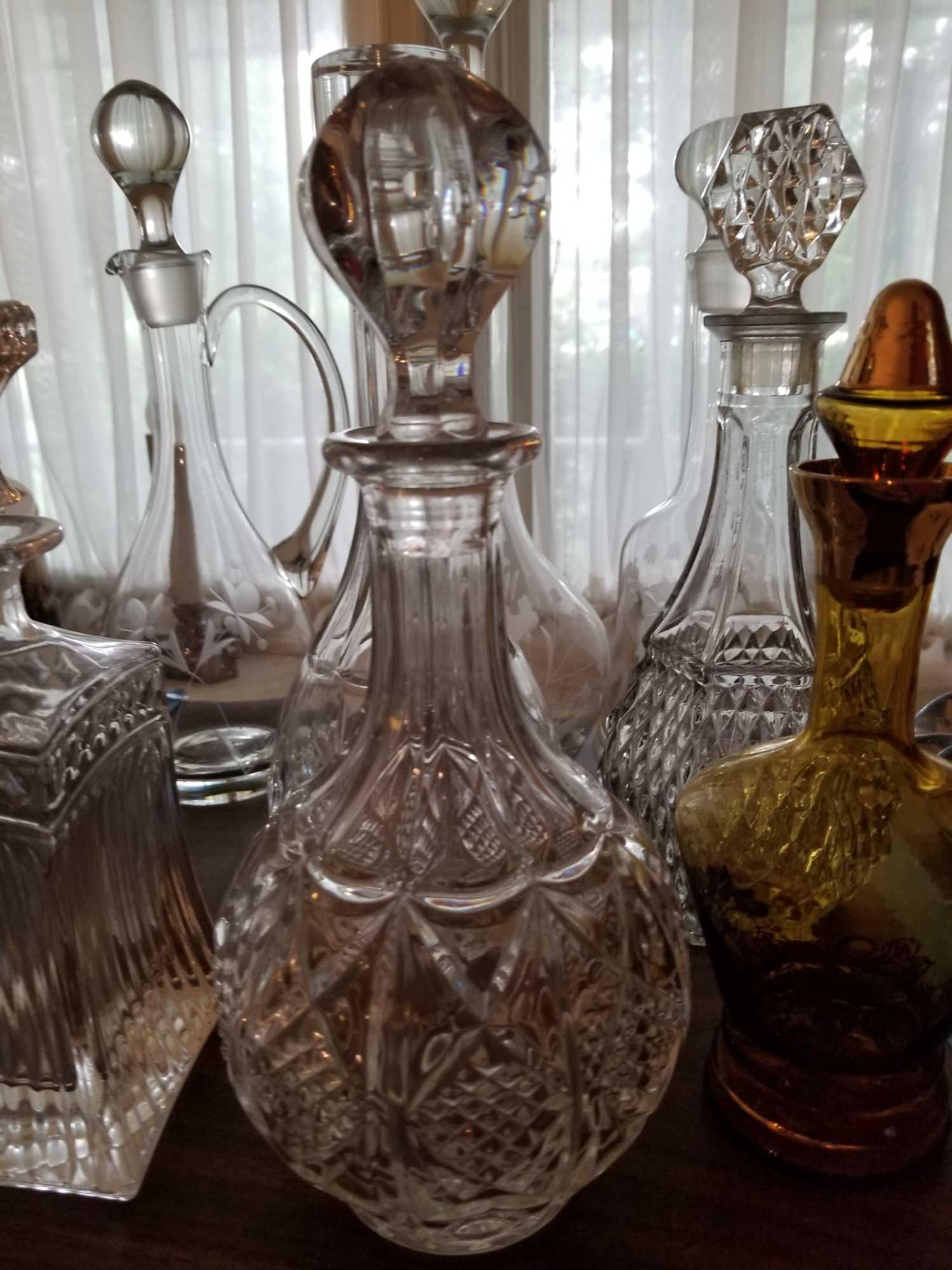 Lot Of Glass Decanters