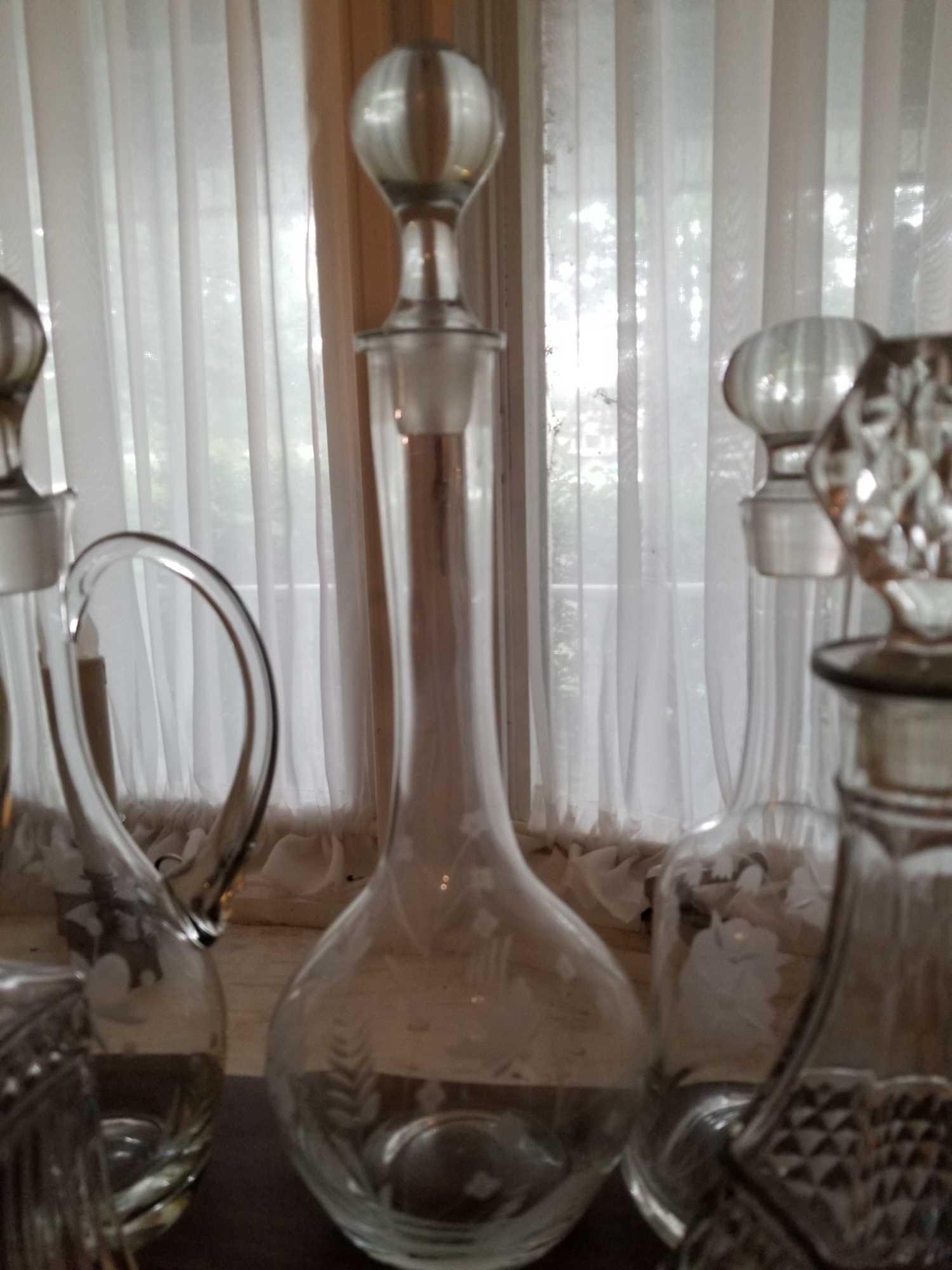 Lot Of Glass Decanters