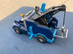 1982 Fisher-Price tow truck played with with driver