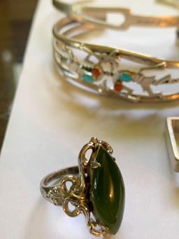 Sterling bracelets, rings