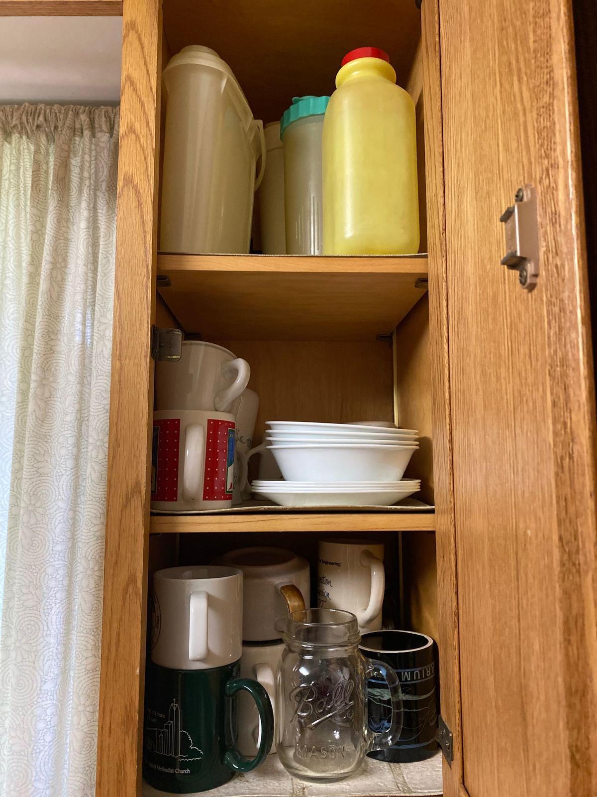 contents of cabinets in kitchen