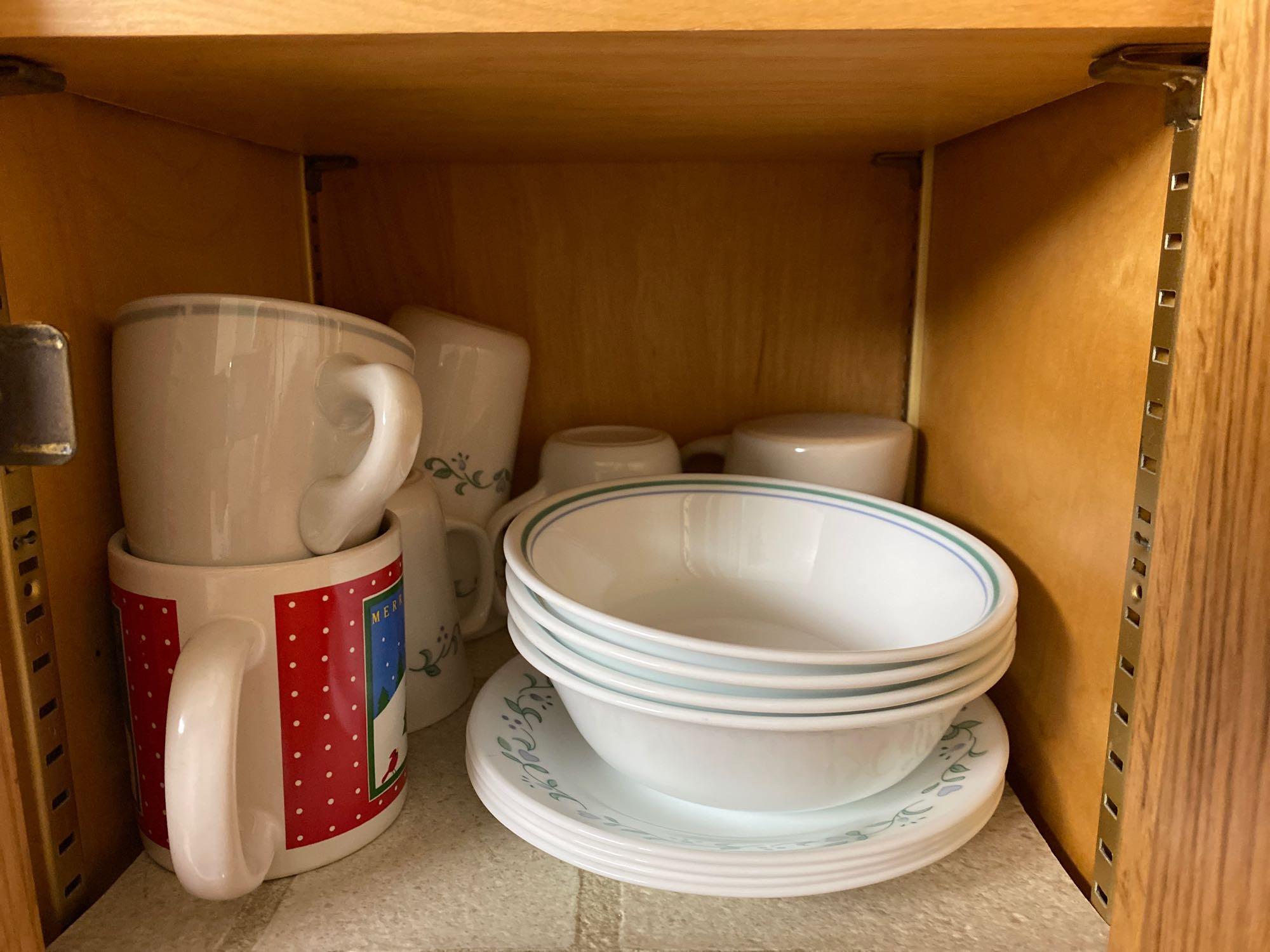 contents of cabinets in kitchen