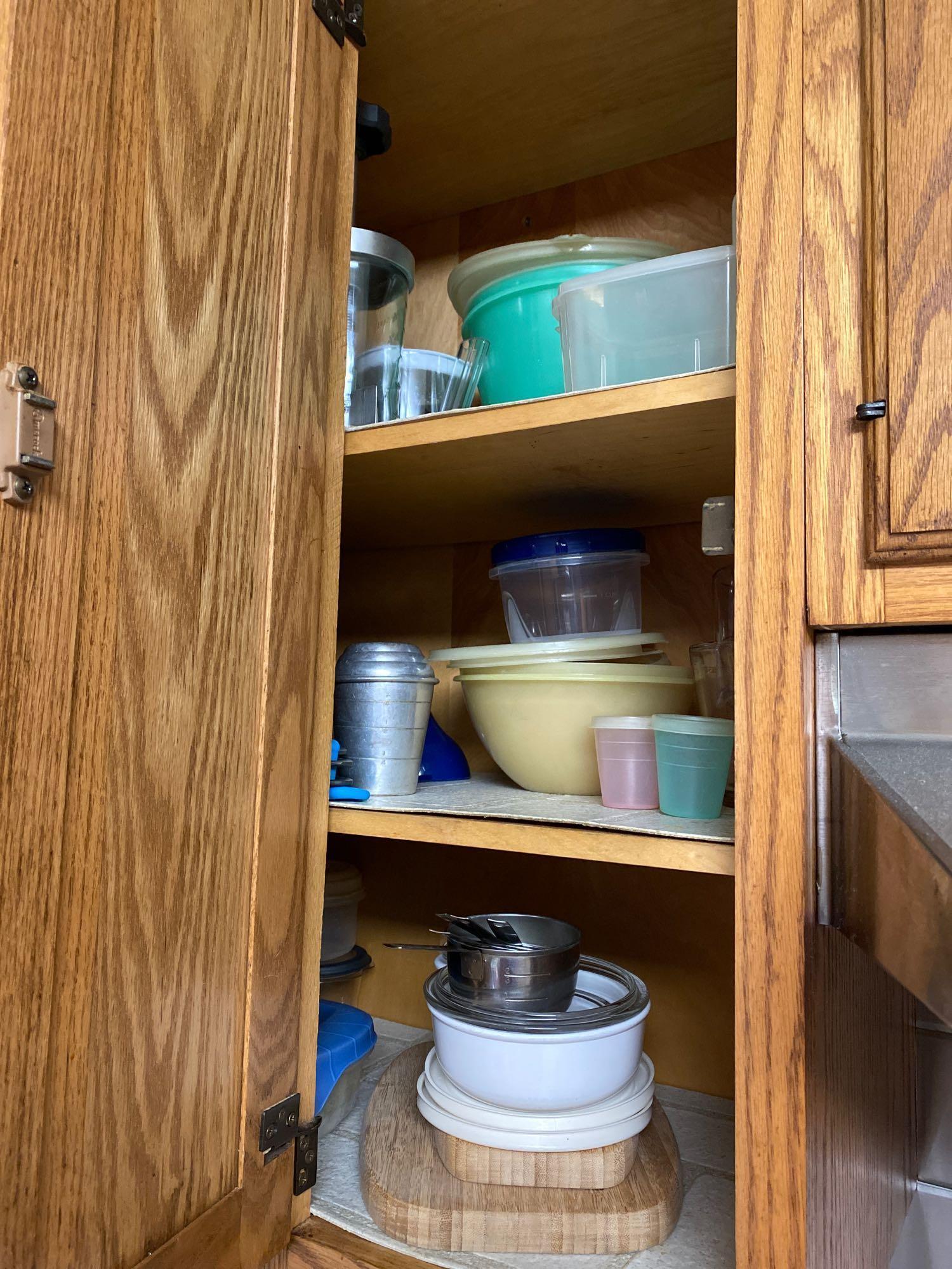 contents of cabinets in kitchen