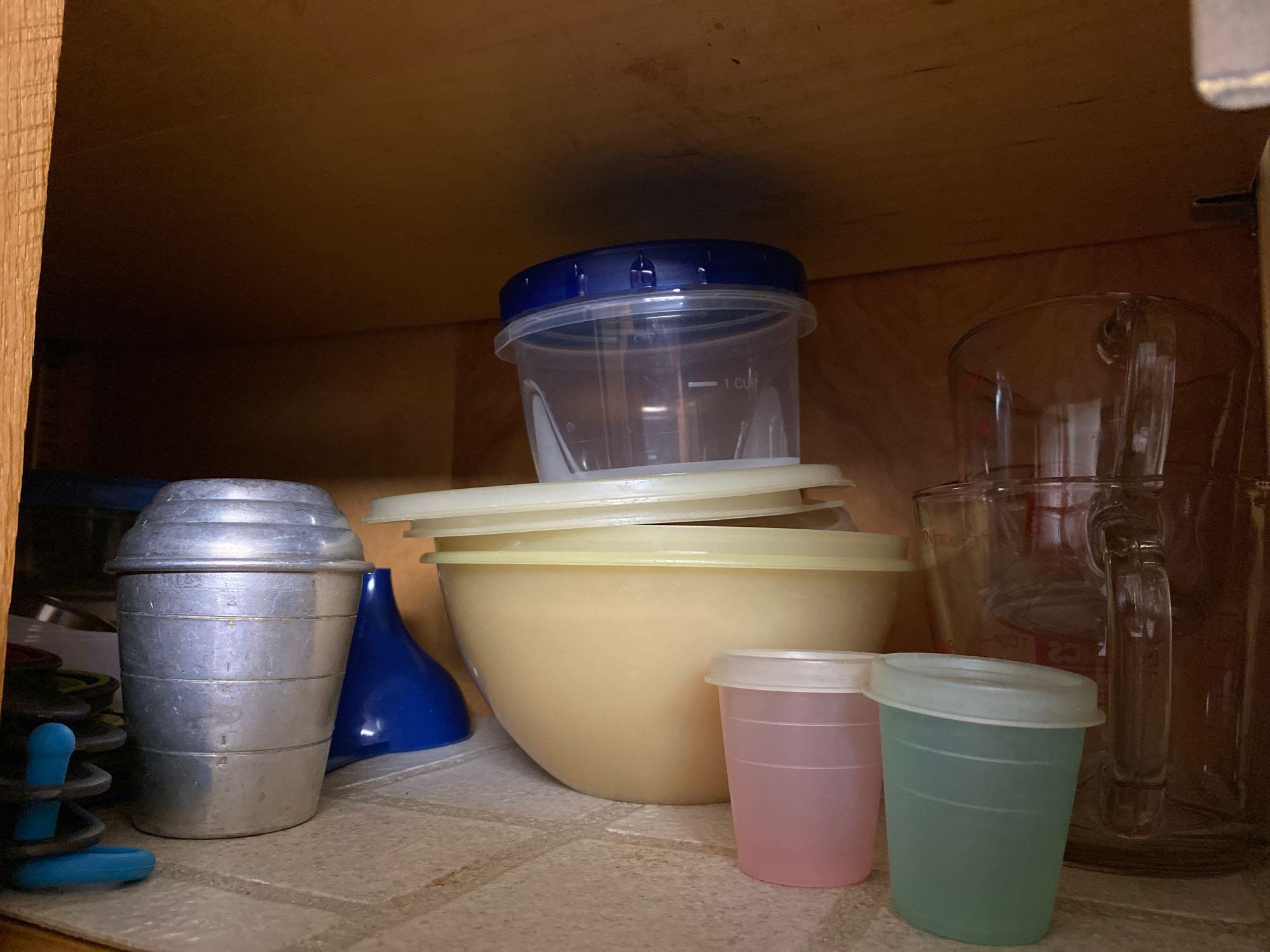 contents of cabinets in kitchen