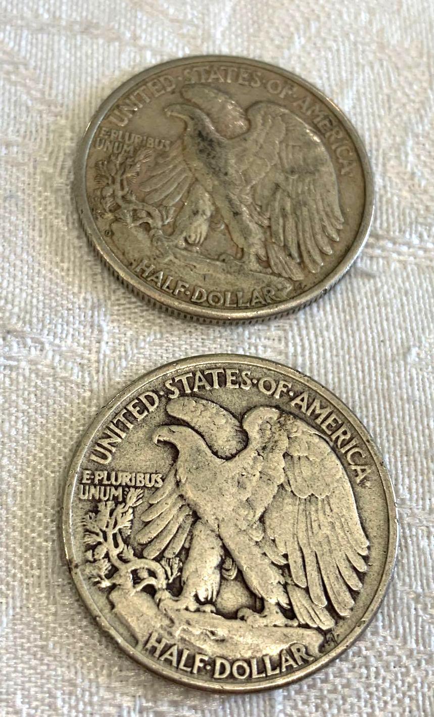 6 Walking liberty half dollars