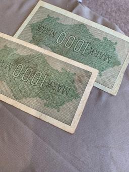 1922 German currency (2 bills)