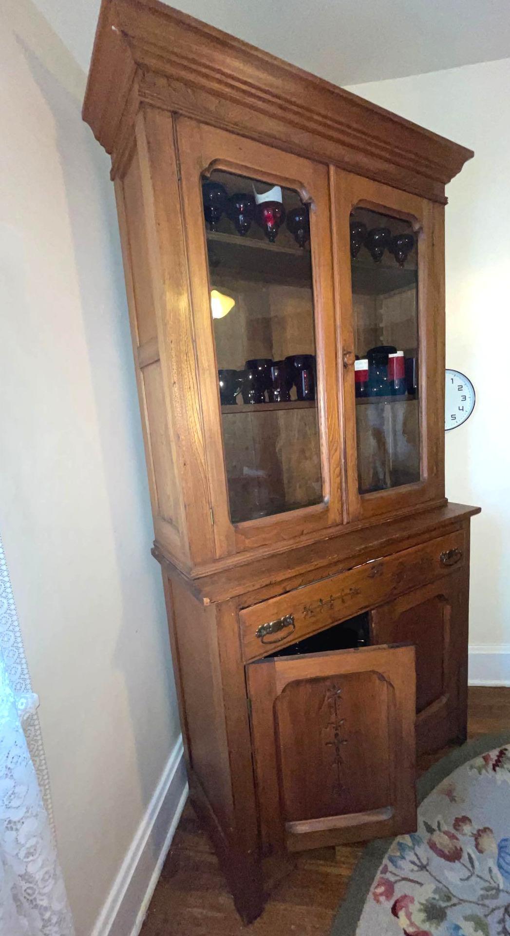 Oak China cabinet to piece