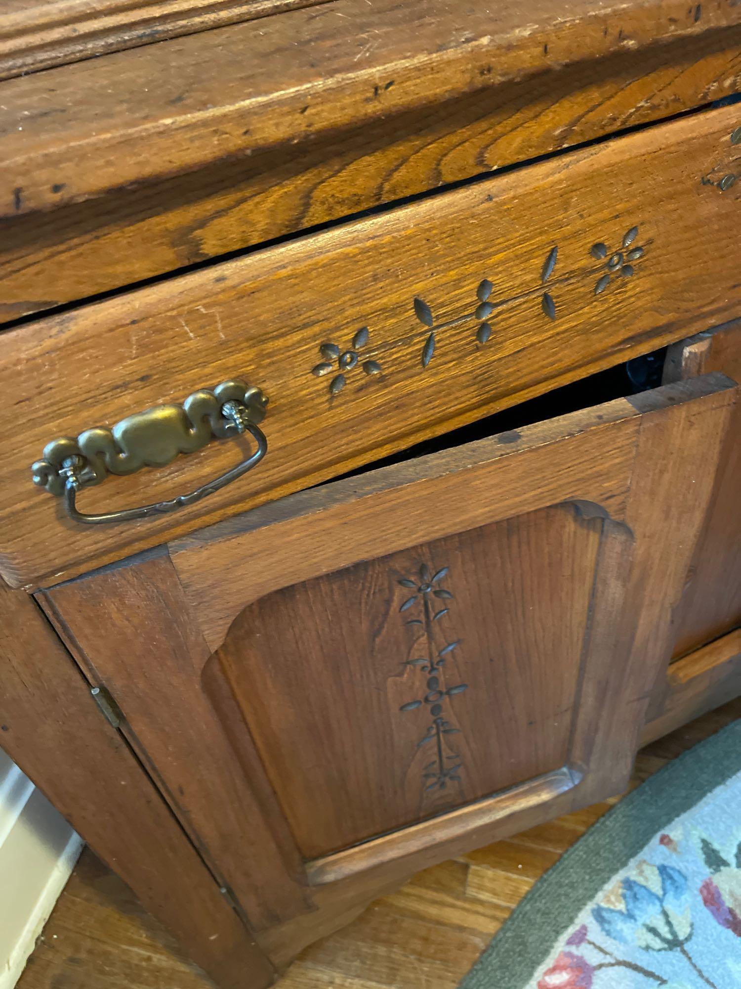 Oak China cabinet to piece