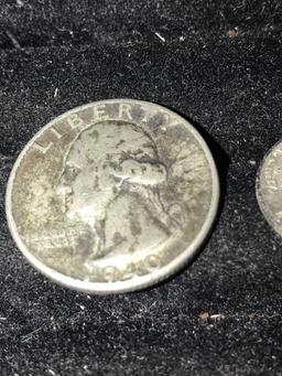 Silver quarter/Buffalo nickel and Mercury dime