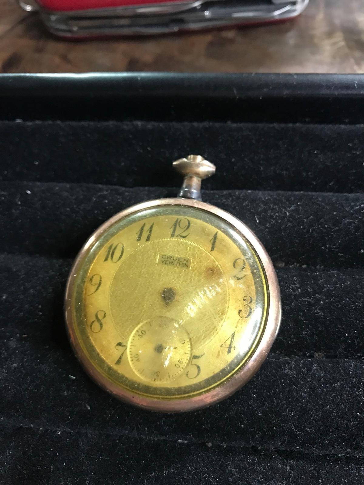 Gruen Veri thin 14K pocket watch