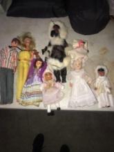 1980s Barbie/Ken /6- assorted dolls/doll cloths