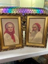 Old man of Capri, and old lady of Capri framed