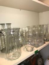 assorted clear glassware