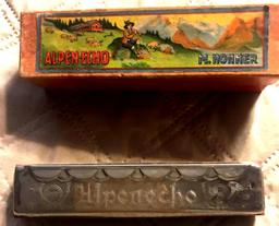 M.Hohner Alpen echo Harmonica with box