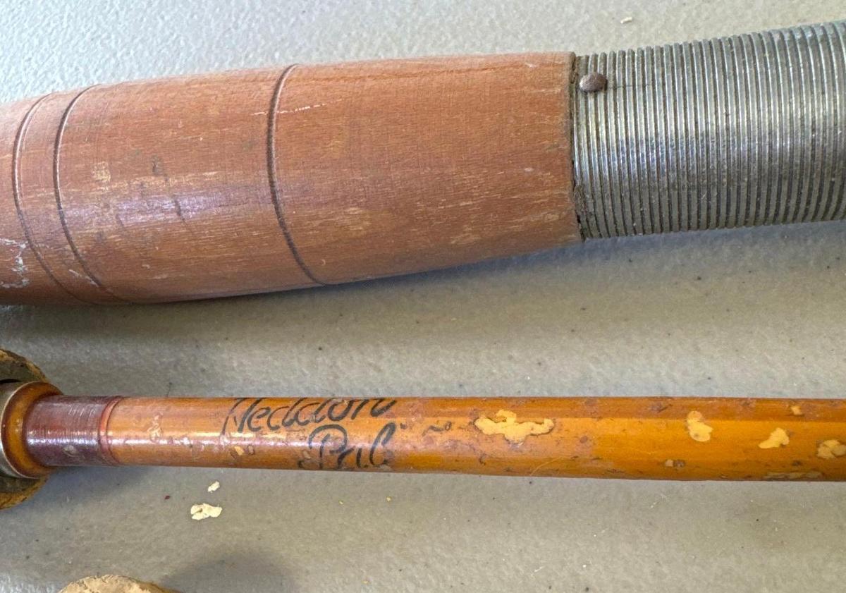 vintage heddon pal fishing pole has original case 5 ft and unmarked fishing pole 5 ft no shipping