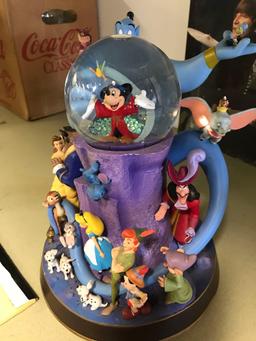 Disney store battery operated musical snow dome all the characters 12 in high