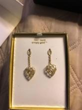 10 Kt gold heart earrings