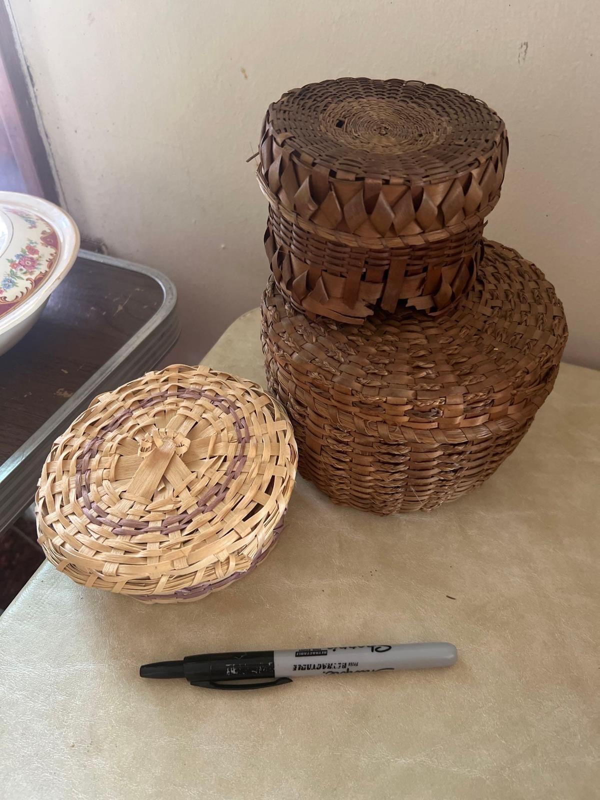 Indian woven baskets