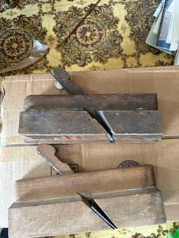 2- vintage side beam molding wood planes